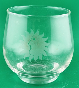 Vintage Collectable National Airlines Rocks Glass 60's-70's "Sun King" Logo