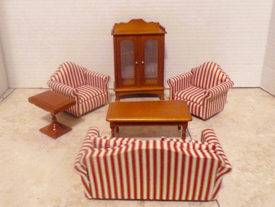 Melissa & Doug Casa de Muñecas Muebles Sala 8 Piezas Sofá Gabinete Mesa ++++ Foto 2 de 4