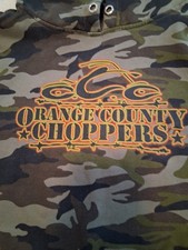 Orange County Choppers Men's Pullover Hoodie Brown, Motorcycle Flame Pattern