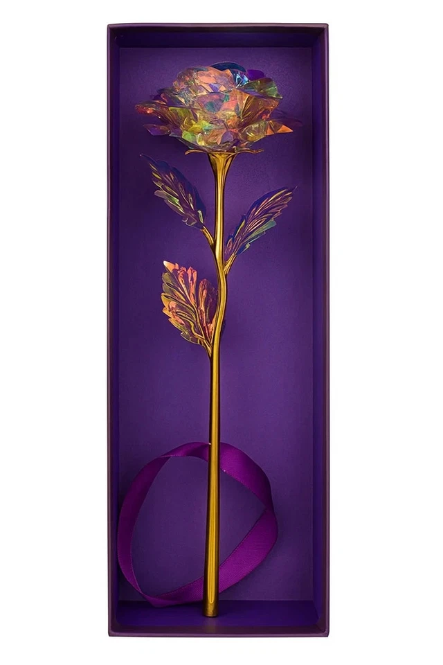 💛 Rosa estilo cristal dorado eterno - Regalo perfecto para ella en cualquier ocasión 💛 Foto 2 de 4