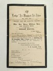 1918 antique MASON MEETING gilbralter LODGE AL-MAGHREB AL-AHSA iberia — photo 1