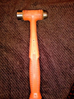 SNAP-ON 16 OZ BALL PEEN AND DEADBLOW HAMMER VINTAGE ORANGE HANDLE