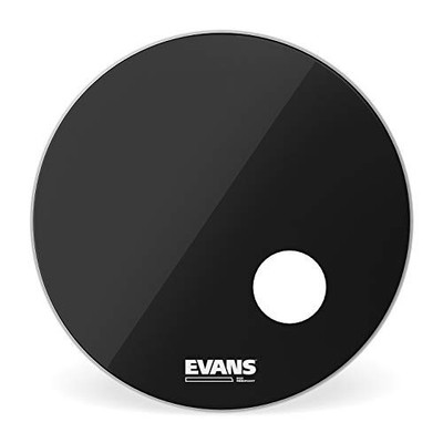 EVANS EQ3 Resonant Bass Drum Head Smooth Black 7,5mil + 10mil Ring 24 Zoll