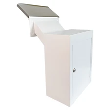 OPEN BOX Through-the-Wall Drop Box with Rainproof Cover | Through Wall Mailbox