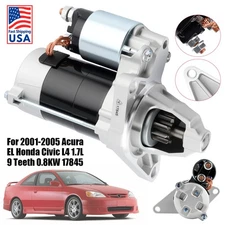 Starter Motor For 2001 2002 2003 2004 2005 Honda Civic Acura EL 1.7L Manual PLGR