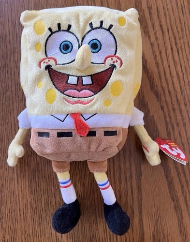 Spongebob Squarepants 8” TY Beanie Babies 2004 Nickelodeon Vintage With Tags.
