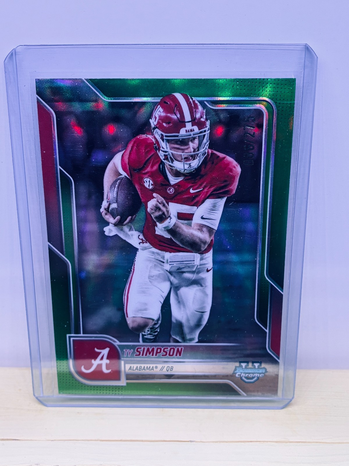 2025 Bowman Chrome University Lime Green Refractor #151 Ty Simpson 086/275