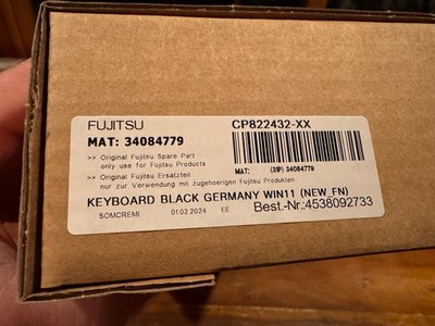 Fujitsu 34084779 Original Tastatur DE (deutsch) schwarz/schwarz WIN11 NEW_FN OVP