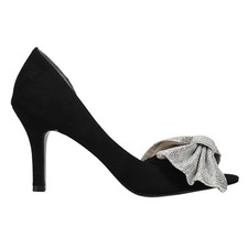 Nina Fay Glitter Peep Toe Evening Pumps Womens Black Dress Casual FAY-BLK