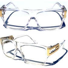 CLEAR LENS GLASSES Retro 80s Rap Star Retro DJ MC Nerd Design Translucent Frame