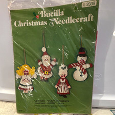 Bucilla Christmas Foursome Felt Ornament Kit 2339 Jeweled Holiday Ornaments