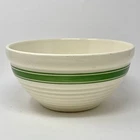 Vintage Large Hull Green Stripe Beehive Mixing Bowl 9.5" Oven Proof USA