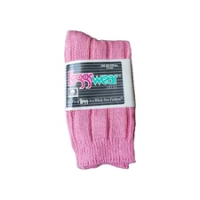NEW VTG 80s L'eggs Wear Pink Crew Socks 1 Pair Womens One Size New Wave NOS