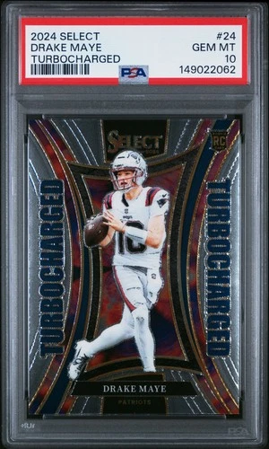 2024 PANINI SELECT TURBOCHARGED #24 DRAKE MAYE ROOKIE RC PSA 10