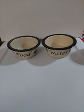 Ceramic Dog Food & Water Bowls (Set Of 2)