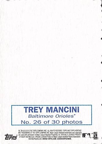 2018 Topps Heritage High Number '69 Topps Deckle Edge #26 Trey Mancini p41853 - Picture 2 of 2