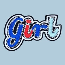 GIRL FUN CUTE COLORFUL APPLIQUE IRON ON PATCH 2.25 X 3.4"