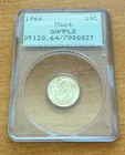 US 1964 Silver 10 Cents PCGS MS64 Roosevelt Sample
