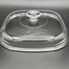 Vintage Pyrex A-12-C Clear Glass Square Dome Replacement Lid Corning Ware