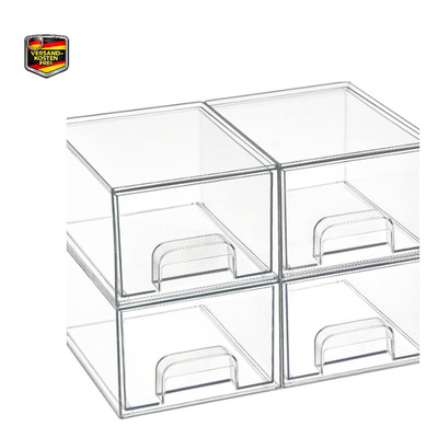 Vtopmart 4er Set Stackable Storage Drawers Acryl Organiser 32 Non-slip Mat