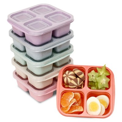 BE OVER QUALITY 6 Pack Snack Containers, 4 Compartment Snack Box Containers B...
