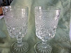 Vintage Anchor Hocking Wexford Goblets Clear Glass 6 Oz  6 5/8” Tall Set Of 2