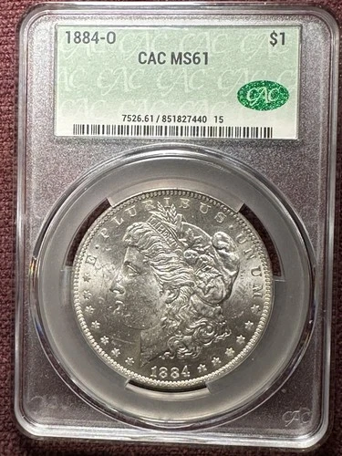 1884-O New Orleans Morgan Silver Dollar CAC MS 61