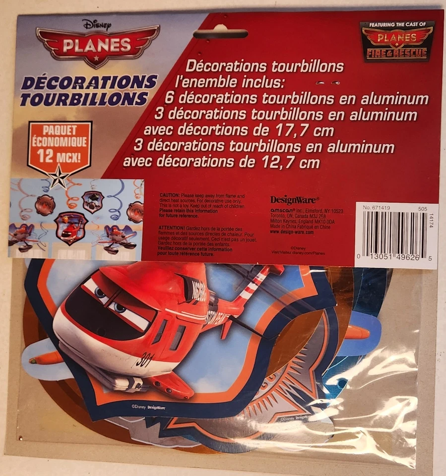 Disney самолеты кино мультфильм день рождения вечеринки 12 фольга вихрь украшения новый нераспакованный - Изображение 4 из 4