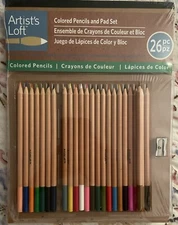 Artist's Loft Colored Pencils & Pad Set-1 Sketch Pad-24 Pencils 1 Sharpener NIP