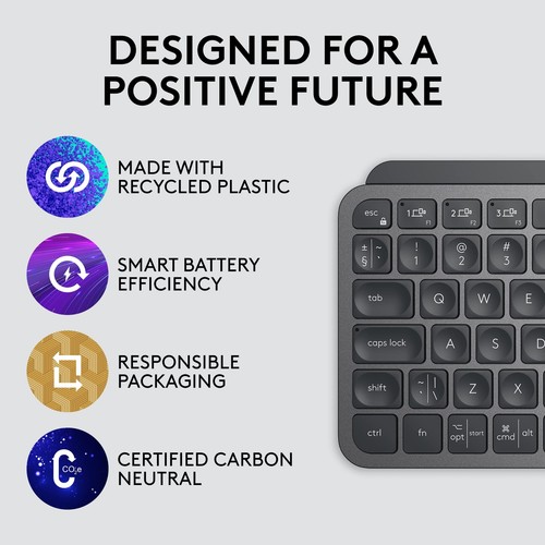 Logitech MX Keys Mini Bluetooth Keyboard Graphite Compact Ergonomic Wireless - Picture 5 of 13
