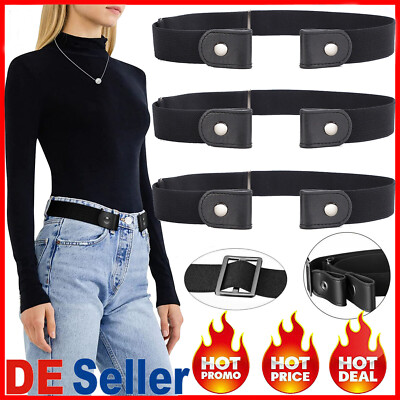 3x Stretchgürtel ohne Schnalle elastisch Gürtel Damen Herren bis 120cm Elastisch