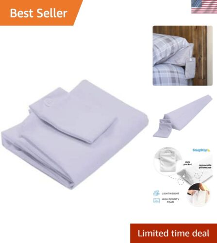 Comfortable Bed Wedge Pillow Cover with Pocket – Solid Gray for Queen Beds