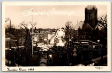 RPPC Christmas Taunton Green 1948 Taunton Massachusetts VINTAGE 2788
