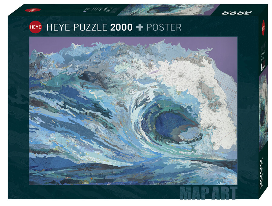 HEYE PUZZLE 2000 PEZZI - MAP ART: MAP WAVE 97x69cm + POSTER  ART 29872