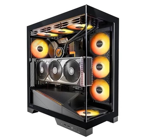 OKINOS AQ9 ARGB,Pre-Installed 5×120mm ARGB PWM Fan, ATX Mid Tower PC Case,Comput - 第 1/1 張圖片