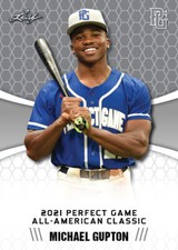 2021 Michael Gupton Leaf Perfect Game Nike AA Classic Aflac Game-Day Rookie