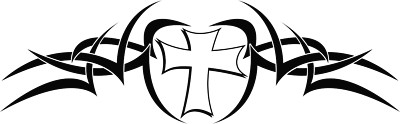 Tribal Cross design   Vinyl decal Sticker 42 different colors available
