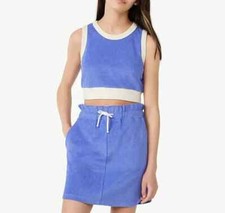 Free Assembly Girls Cropped Terrycloth Tank Top Dolphin Hem Skirt 2-Piece Set
