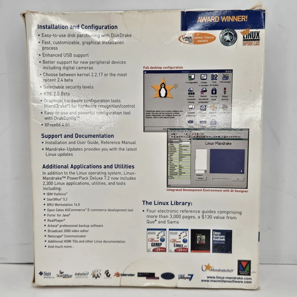 Linux Mandrake 7.2 Deluxe 2001 Operating System Software Big Box 7 CD'S Manuals - Image 2 of 4