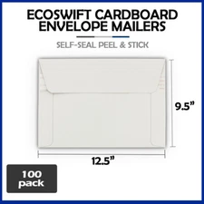 100- 12.5 x 9.5 "EcoSwift" Brand Self Seal Photo Cardboard Envelope Mailers
