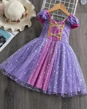 NEW Princess Rapunzel Tangled Dress Girls Halloween Costume