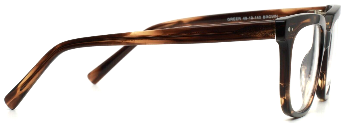 JACK HAZEL Greer Brown Unisex Square Full Rim Eyeglasses 49-19