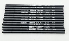 Jet Black Ebony Stanford Pencil Lot - 12 Unus...