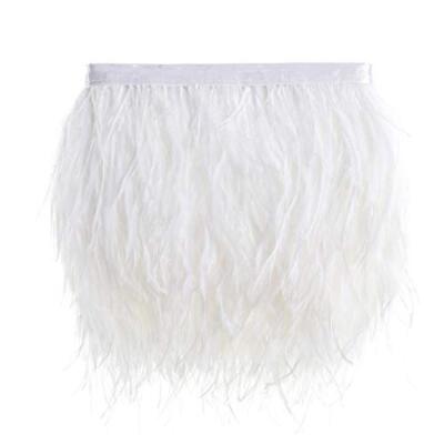 Natural Ostrich Feather Fringe Trim - Feathers Sewing Crafts Decor for Dress 