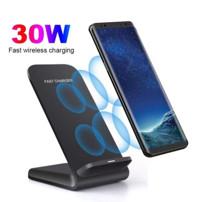 30W Induktion Wireless Ladegerät Ladestation Schnell Für Apple iPhone Samsung