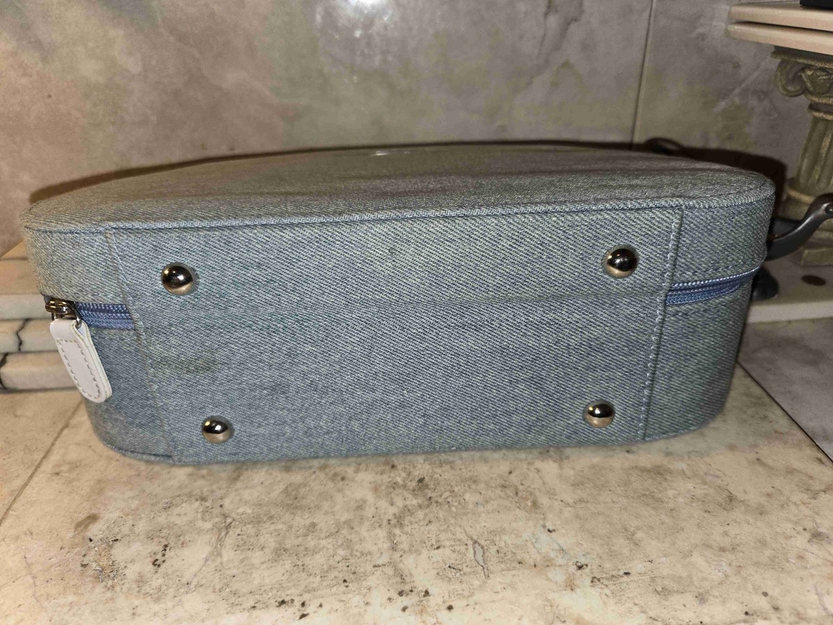 NEW Christian Dior Grey Fabric Vanity Case Top Handle Makeup  display picture 2