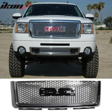 Fits 07-13 GMC Sierra 1500 Front Upper Grille Guard Mesh Honeycomb Grill Chrome