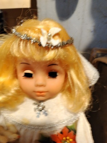 VINTAGE WEIHNACHTEN ENGEL GESCHIRR SEIFENFLASCHE KITSCHIG WEISS KLEID FLÜGEL HANDGEMACHT 12" - Bild 18 von 19