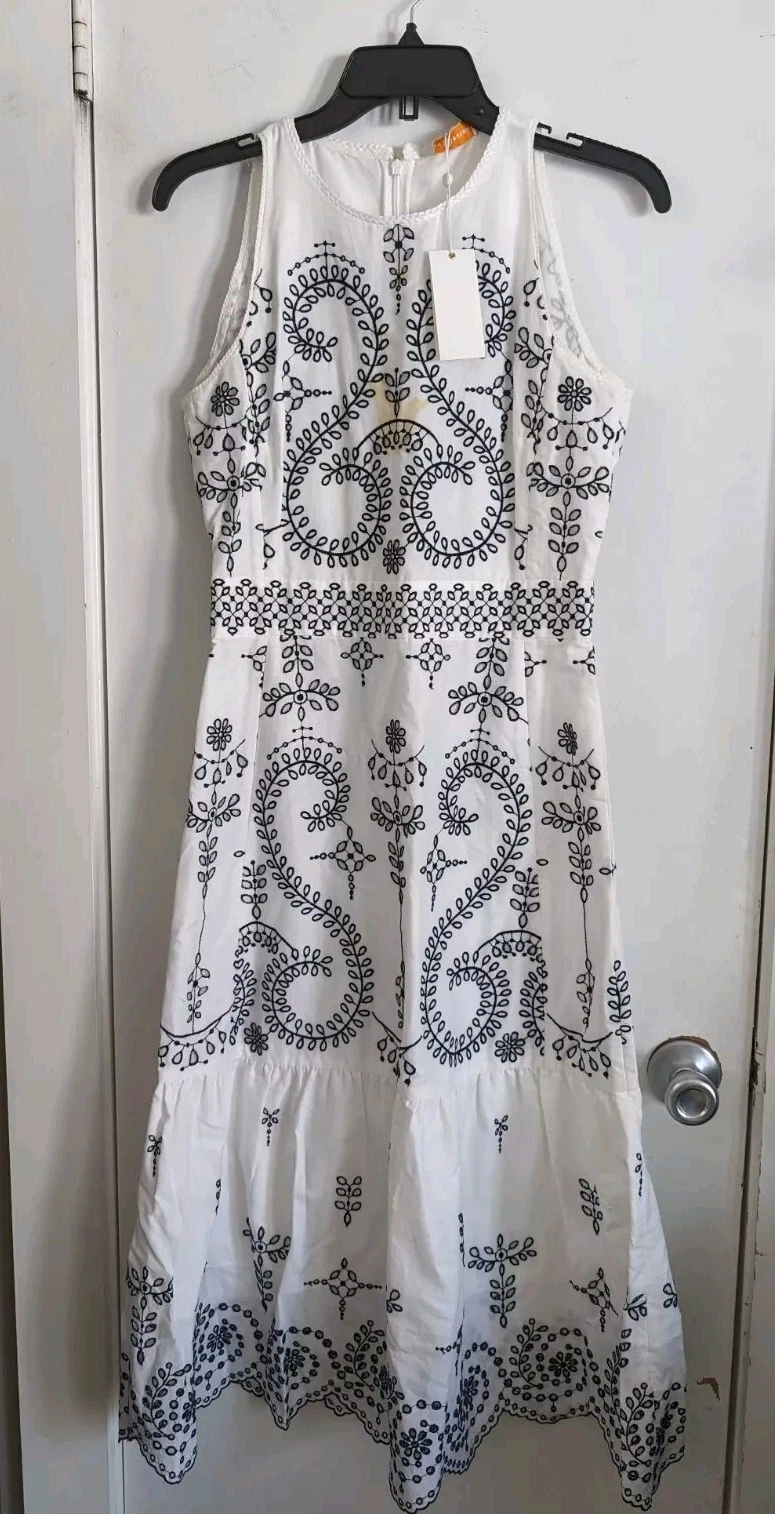 Abito Mariana Autentico Tory Burch nuovo con etichette taglia 4 ~ 100% cotone $698
