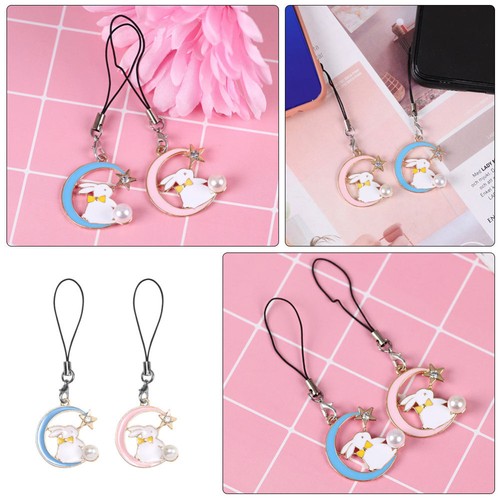 2 Pcs Alloy Pendant Keychain Student Men and Women Phone Charm Cute Strap - Zdjęcie 11 z 12